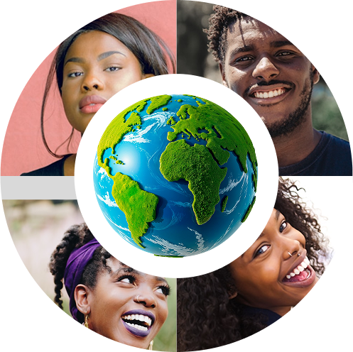 Circle of people around the world